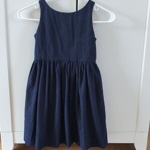 Navy Blue Striped Sleeveless Dress Size 6 Kids Polo Ralph Lauren
